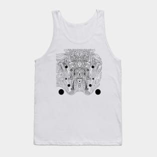 alien in mictlan hell pattern ecopop Tank Top